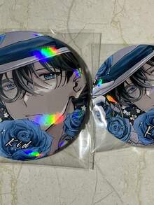 Anime Peripheral Set, Cartoon Design Holographic Ticket, Postcard, Card, Keychain, Badge, Brooch, Suitable As Birthday Gift, Graduation Gift, Party Favor, Backpack Decor - Blue - View 5