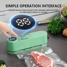 RAF Compact USB Vacuum Sealer Kit With Digital Display - Fast Sealing, Includes Pump And Sealing Bags, Suitable For Food Preservation, Snacks, Meat And Vegetables - Space-Saving Design, Vacuum Sealer