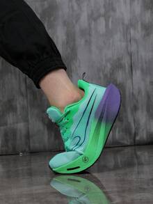 Jifffly 大码男式轻便透气网眼休闲运动鞋，减震碳板跑步运动鞋 - 墨綠色 - 查看 7