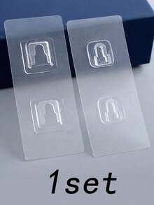 5 Paar doppelseitige Klebehaken, wandmontierte Schnallenhaken, wasserdichte transparente Aufbewahrungshaken, Schnallenhaken für Küche, Badezimmer, Toilette, Haushaltssteckdosen-Befestiger