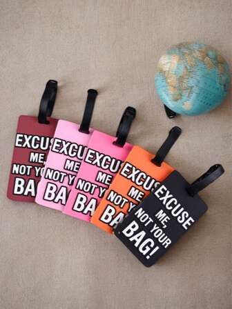 4个卡通PVC行李牌，带可调节挂绳，旅行行李识别牌，学生背包识别牌，卡包，活力弹簧旅行行李牌，适用于机场、火车站，旅行行李牌，行李箱标签，旅行必备，防水旅行配件，邮轮旅行必备，度假必备，男女通用