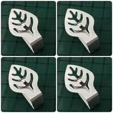 4/8/12pcs Tablecloth Clips, Stainless Steel Metal Tablecloth Clamps, Table Decor Clips, Sturdy & Easy To Use, Create Holiday Atmosphere, Leaf/Butterfly/Simulated Tableware Design - Silver - View 13