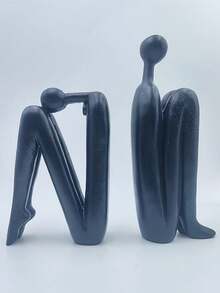 2pcs/Set Modern Resin Bookends, Human Figure Decorative Book Ends Sculpture, Elegant Sitting Person Design Decor, Suitable For Bookshelves, Desks, Home Office, Indoor & Outdoor Home Decor Crafts - Multicolor - View 15