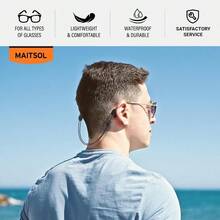 Adjustable Glasses Strap (1Pc) - Sunglasses Strap For Men Women - Black Eyeglasses Strap - Eye Glasses Holder Around Neck, Sports Glasses Strap, Eyewear Retainer, Cable Glasses Lanyard - Default1PC - View 5