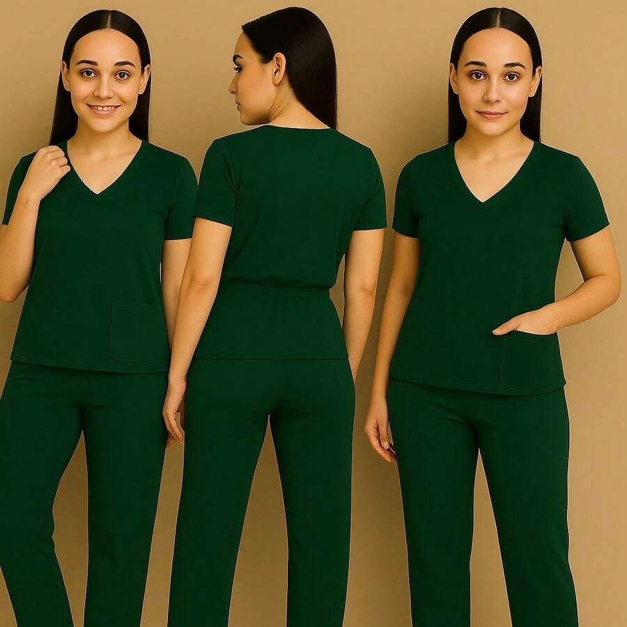 Women's Surgical Scrub Hospital Pajama Set With Waistband, Various Colors And Sizes - Green - View 1