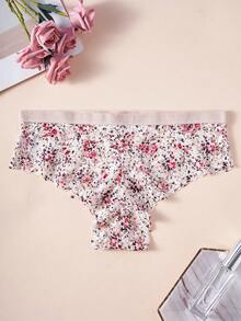 4 Packs Floral Lace Briefs Comfortable Low Rise Panties Set