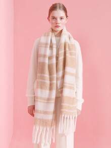 1pc Fluffy Maillard Fashionable Cozy Scarf, Warm And Windproof, Suitable For Daily, Commuting, Outdoor, Home, Travel, Gifting, Versatile Women Accessory, Autumn/Winter