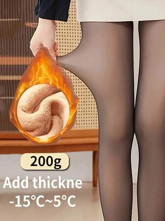 1 par de medias gruesas, opacas y transparentes para mujer para otoño/invierno, de alta elasticidad, anti-enganches, cálidas y aptas para uso diario, cómodas