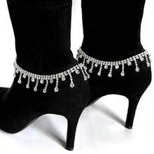 1pc Luxury Diamond Chain, High-Heel Shoes Accessories, Premium Sparkling Rhinestone Chain Shoe Decor, New Chic & Versatile Jewelry