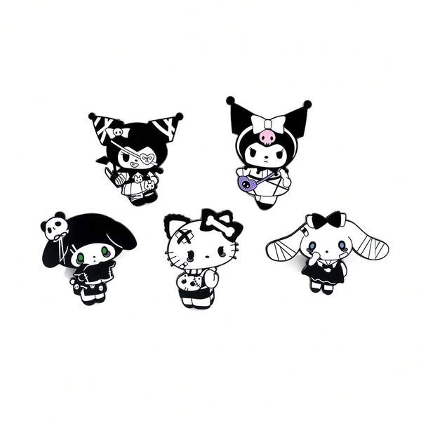 Desene animate Kawaii ace de rever emailate Halloween ace de rever stil gotic Kuromi broșă Melody mea Cinnamoroll insignă metalică