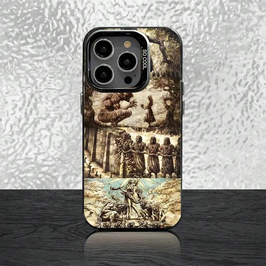 History Of A-Attack On T-Titan Phone Case Compatible With 16,15,14,13,12,11,Pro,Max,Plus,Mini,SE Gray Black Matte Laser Back Cover, Cover Compatible With 17 Pro Case, 17 Pro Max Case, 17 Case, 16 Pro Case - z3 - 查看 1