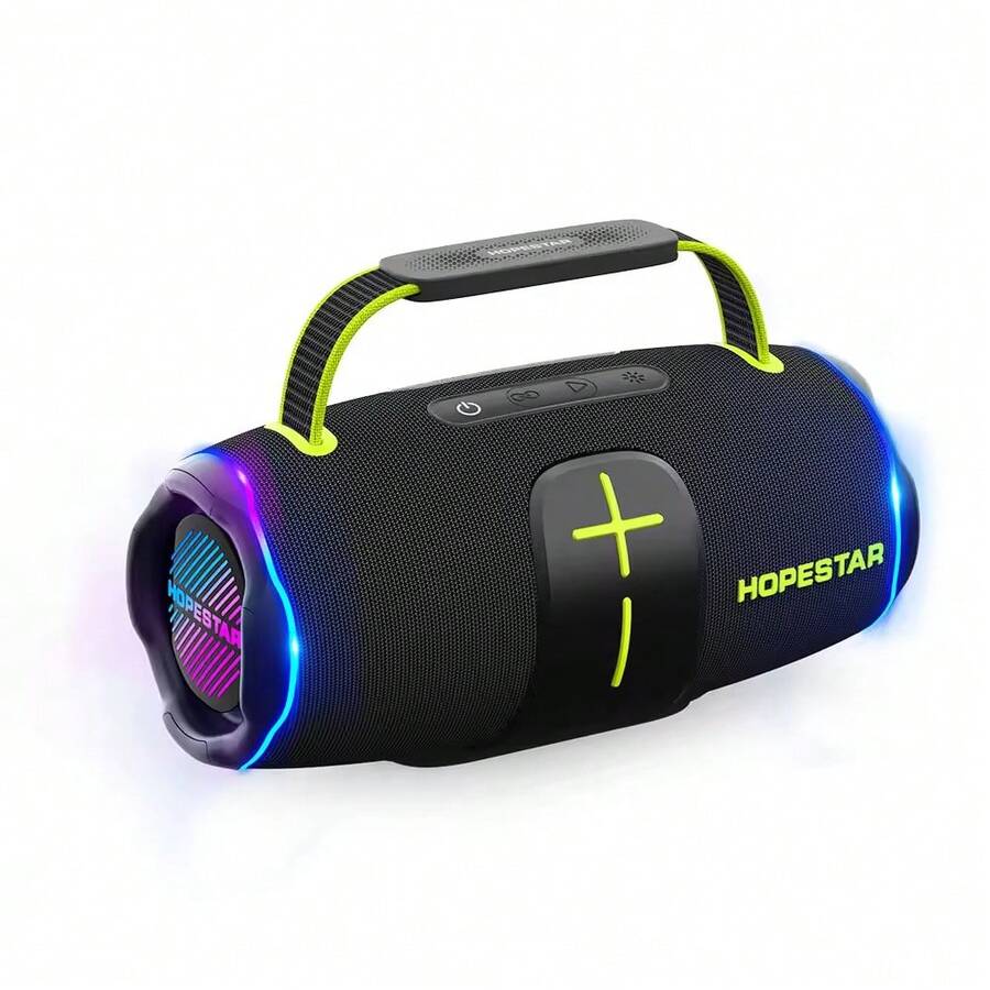 HOPESTAR 70W Bocina Bluetooth portátil,Altavoz portátil inalámbrico de 8800 mAh, Iluminación RGB, altavoces para DJ, uso exterior, cine en casa,TWS, USB, AUX,IPX6 - Negro - Ver 1