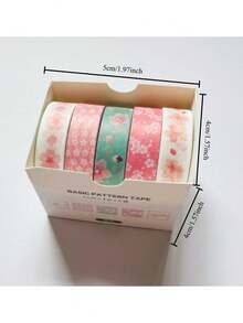 1 Set Of 5 Rolls Mixed Color Decorative Washi Tape, Suitable For Arts, DIY Crafts, Scrapbooking, Planners, Gift Wrapping And Creative Basic Tapes, Multi-Color Options - Multicolor - View 9