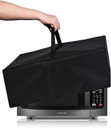 NUENSS-ROR - Funda protectora impermeable para microondas, resistente al calor, resistente al calor, cubierta de tela de nailon para horno de microondas  EM131A5C-BS de 1.2 pies cúbicos\/GE de - negro - Ver 2