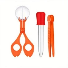3 Piezas Conjunto De Herramientas Para Exploración Al Aire Libre Para Niños: Gotero Con Punta De Goma, Atrapa Insectos, Pinzas, Kit De Aprendizaje Sensorial De Ciencias Para Exploración Exterior. Un Regalo Temático De La Naturaleza Para Los Niños