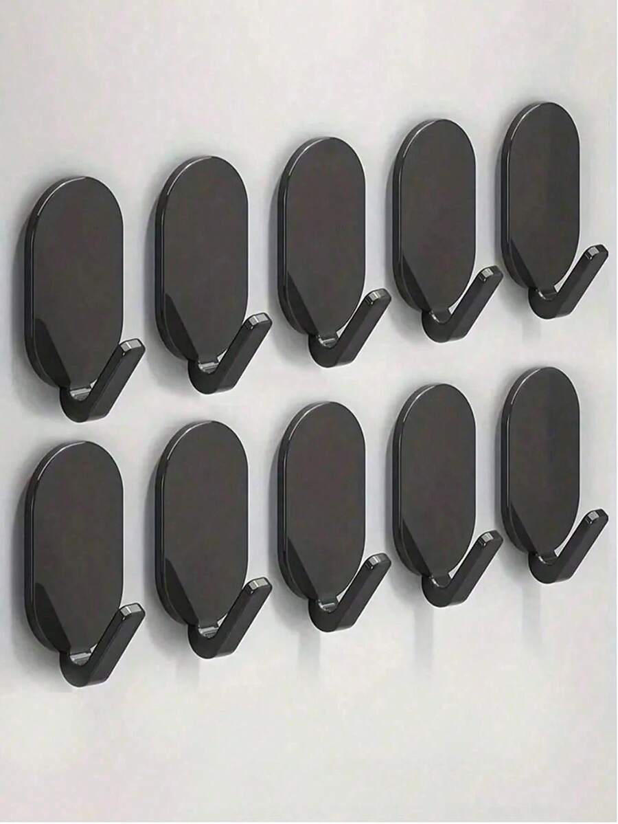 5 Packs Strong Adhesive Hooks, No Drill Wall Hangers For Kitchen & Bathroom, Holds Towels, Coats, Keys, Bags - Multicolor - View 1