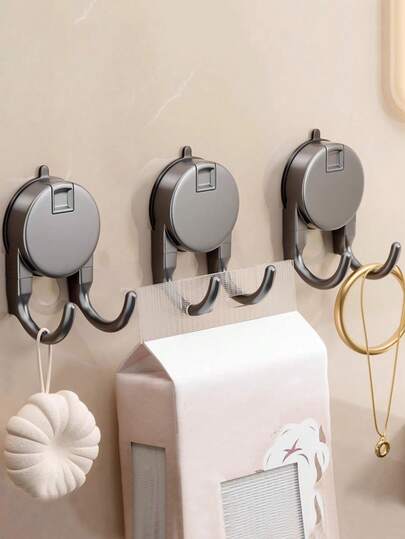 Crochet porte-papier hygiénique à ventouse, sans perçage pour salle de bain, cuisine, porte, double crochet, ultra résistant