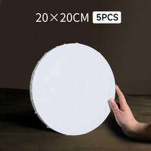 1pc/5pcs Framed Round Blank Canvas for Painting, Premium MDF & 100%Cotton Stretched Canvas for Painting, Drawing, & DIY Crafts, Assorted Sizes 15cm to 60cm, Perfect for Acrylic Pouring and Oil Painting, Ideal for Artists, Students, & Hobbyists - Blanco - Ver 16