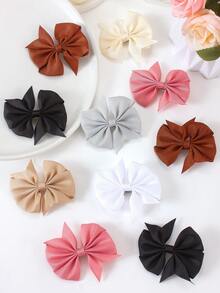 14 kẹp tóc nơ họa tiết màu trầm thu/đông, kẹp tóc đuôi én 3D trơn màu, phụ kiện tóc dễ thương cho bé gái phong cách học đường, hàng ngày, thường ngày, tiệc tùng - Nhiều màu - Xem 6