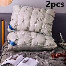 Queen Pillow Set Of 2 , Soft Support Queen Pillow Set Of 2 , Hotel Collection Standard/Queen Bed Pillow Set Of 2 , Down Alternative Bedding For Back, Stomach, Or Side SleepersLuxury Hotel Gel Pillow Room Decor, Easter Gift (White Gray) - 深灰2件 - 查看 6