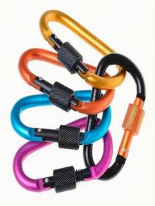 5 Types Of Mixed-Color D-Shaped Buckles Outdoor Hooks High-Quality Thick 3.15-Inch Buttons Quick-Release Hooks Aluminum Backpack Buckles Keychains Outdoor Accessories