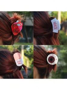 1pc Nurse-Themed Hair Claw Clip – Blood Bag Design With Heartbeat Line, Elegant & Cute Matte Finish For Women, Perfect For Nurses, Doctor Appreciation Events, Or Nurse Week Celebrations, Nurse Accessories For Work, Hair Slide, Hair Barrettes