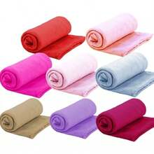 Set Of 5 Pet Blankets 80cm X 100cm Comfortable With Hemmed Finish - Rosa - 查看 5