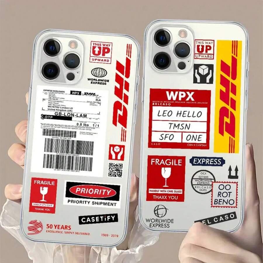 Hot  Barcode Label D- Transparent Case Compatible With  11 12 13 14 15 16 17 Air Pro Max Plus Mini Shockproof Cover, Cover Compatible With  17 Pro Case,  17 Pro Max Case,  17 Case,  16 Pro Case