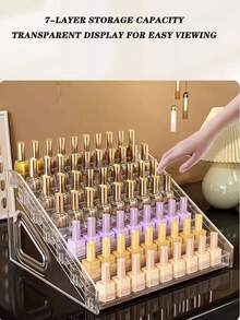 美甲工具 指甲油展示架 指甲油收纳盒 美甲沙龙 眼影化妆品桌面收纳架 - 彩色 - 查看 7