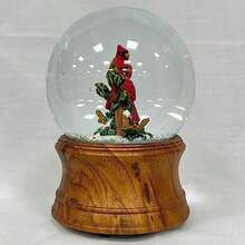 Ashfield & Harkness Woodland Cardenal - Par de Globos Decorativos de Nieve con Caja de música de Viento(Cardenales) - Tipo 1 - Ver 5