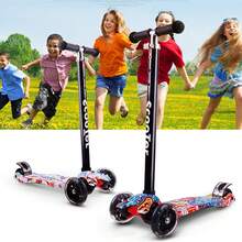 BENEVE Scooter para Niños, Patinete de 3 Ruedas para Niños de 4 a 10 Años,Aaltura Ajustable Uedas Intermitentes de PU de Cubierta Extra Ancha, Patinete Infantil Juguete Regalo de Navidad (Rojo) - 1 - Ver 5