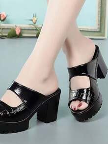 2.25" Platform Peep-Toe High Heel Sandals For Women, Fashionable High-End Waterproof Wedge Slippers For Summer