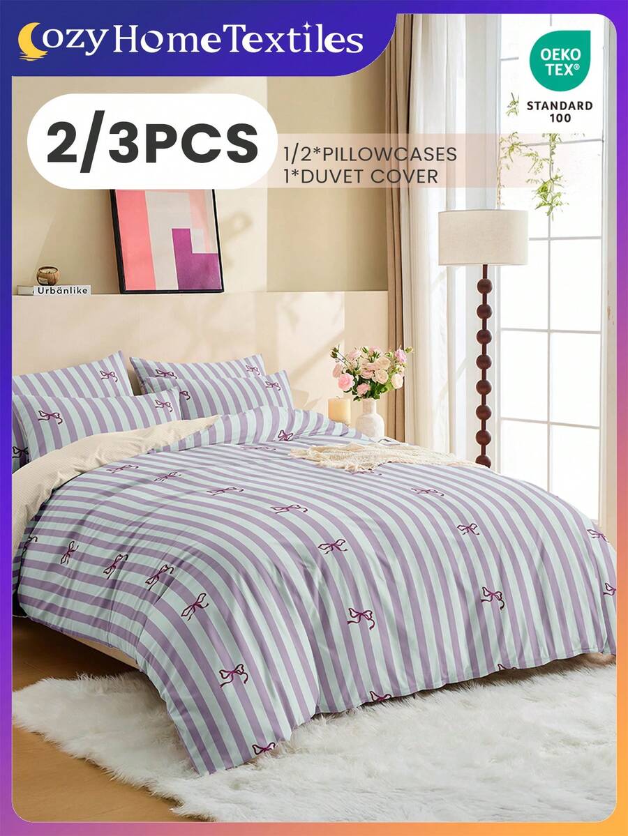 2/3-teiliges Bettwäsche-Set mit Digitalprint, kuschelig und atmungsaktiv, hautfreundlich und bequem, Trösterüberzug-Set, weich und pillingresistent, Heimtextilien, Raumdekoration, 1 Tröserüberzug und 1/2 Kissenbezüge, Bettdecke nicht enthalten, passend für Betten in Größen Twin, Full, King, Queen, geeignet für alle Jahreszeiten, Oeko-Tex