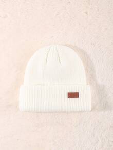 3 Packungen Unisex Leder Patch Winter Schädel Mütze Beanies Gestrickte Manschette Hüte Kappen Umschlag Rand Beanie Hüte für Männer Outdoor Halloween Herbst Outfit