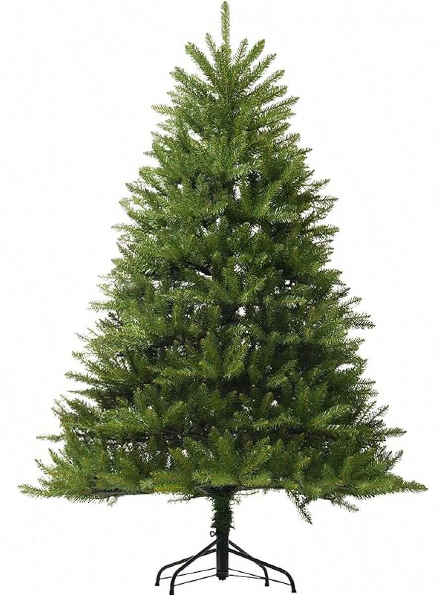6FT Unlit Tree Green, Artificial Tree With 1430 PVC Branch Tips, Realistic Full Shape, Foldable Metal Stand Indoor Home, Office & Holiday Decor, Evergreen Design - Green - View 1