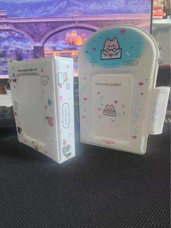 1pc 3-Inch 16-Card Double-Sided 32-Slot Card Album, Photo Album, Name Card Holder, Suitable For Valentine's Day, Wedding, Travel, Photo Storage, Bag Pendant, Can Store Portrait, ID Photos, Transparent Photo Album, Cute Gift