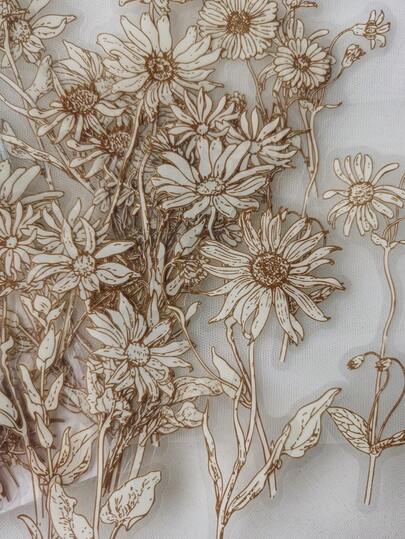 1pack/20pcs Romantic Plant Manuscript Daisy Flower PET Stickers, Scrapbooking Decorative Stickers