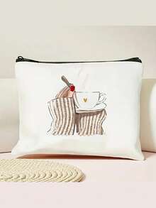 1 قطعة حقيبة مكياج شخصية أحادية الجانب بتصميم فتاة رجعي وجميل - تعمل كحقيبة أدوات تجميل وحامل أقلام، مما يجعلها هدية مثالية للسيدات والأمهات والبنات والصديقات المقربات. ضرورية للتخرج والزفاف وأيام قوس ، هذه الحقيبة مصنوعة من قماش متين (مناسبة للسفر والاستخدام اليومي) وتتميز بأسلوب جميل وطابع شخصي ورسومات ممتعة وبنية قوية، هدايا عيد الميلاد، حقيبة صغيرة، حقيبة يد صغيرة، منظم مكياج، حقيبة، حامل فرش، حقيبة صغيرة، حقيبة سعة كبيرة