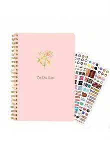 BUBU Daily Planner Notebook - Spiral Bound To-Do List Tracker, Undated Task Priority And Notes, School Or Office Supplies, Back To School Essentials - Pink - View 11