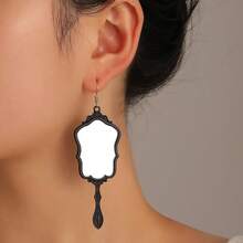 -Border Magic Mirror Dopamine Necklace Ins Photo Frame Necklace Cute Girl Fashion Collarbone Chain - 04 啞黑 9444 - 查看 10