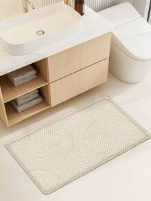 1/3pcs Bathroom Non-Slip Absorbent Mat, Soft Plush Flannel Polyester Rug, Suitable For Room, Garden, Patio, Bathroom, Kitchen, U-Shaped Toilet Mat, Vanity Absorbent Foot Mat, Home Bathroom Decor Carpet Kitchen Rug