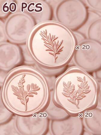 Adesivi per sigillo di cera a tema rosa (60 pezzi, 3 disegni) Adesivi premium per buste di inviti di matrimonio, sigilli di cera adesivi, perfetti per tabella dei posti a sedere, confezione regalo