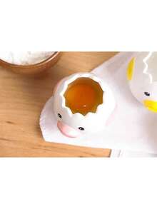1pc Funny And Cute Egg Separator, Ceramic Vomit Egg Yolk And White Separator, Practical Household Small Egg Filter Separator, Kitchen Gadget Baking Aids, Dishwasher (Yellow) Pink Kitchen Ornaments Healthy Meal Practical Tool Egg White Separator