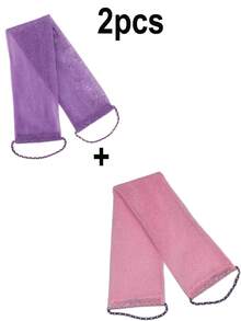 Bộ khăn tắm tẩy tế bào chết lưới dài 1/2 chiếc kiểu Châu Phi, hai mặt dùng để tẩy tế bào chết nhẹ nhàng, thô ráp, tẩy tế bào chết toàn thân hiệu quả, dùng để chà lưng, chất liệu lưới cao cấp, thiết kế khăn có dây đeo tiện lợi, khăn tắm xơ mướp, khăn tắm mềm mịn, thích hợp sử dụng hàng ngày (xanh dương, tím) - Nhiều màu - Xem 12