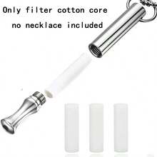 1 Pack (With 3 Sticks) Portable Essential Oil Inhaler, Cotton Wick, Battery-Free, Compact Cylindrical Design, Replaceable Fragrance Diffuser Pads, Smoking Cessation Necklace Core, Refillable Cotton Core, Nicotine-Free, Smoke-Free Vaping Stick