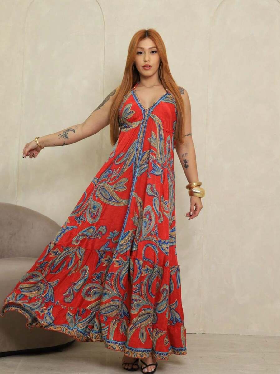 Long Dress Costs Naked - 紅色 - 查看 1