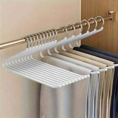 10 Stainless Steel Goose-Shaped Z-Hanger Pants Hangers - Space-Saving Versatile Hangers For Displaying Pants, Sweaters, And Jackets - Durable Metal Hangers For Home And Retail Stores