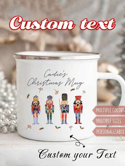 Custom Name Personalized Gift White Enamel Mug, Unique Gift For Special Occasions, Personalized Photo Coffee Mug, Custom Camping Mug, Custom Christmas Gift, Personalized Anniversary Photo Mug, Perfect Gift For Family, Friends And Baby, Personalized Halloween Enamel Mug, Custom Mug, Custom Coffee Mug