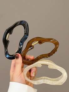 3 件装女士夏季云状果冻发夹，黑色、米色和棕色，11 厘米/4.33 英寸，时尚百搭发饰，适合日常佩戴、派对、通勤和度假，适用于发型设计、洗脸、沐浴、化妆和服装搭配发夹爪夹发夹发夹发夹发夹，优雅、学校用品、学院秋冬度假装女士