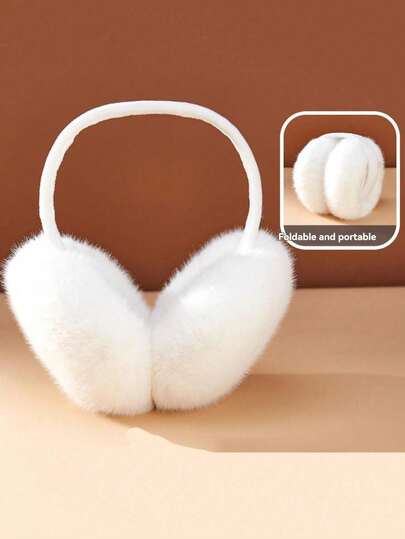 1 Novos protetores auriculares dobráveis para homens e mulheres, protetores auriculares quentes de inverno, protetores auriculares fofos de pelúcia, protetores auriculares de cor sólida, protetores auriculares quentes, adequados para o Dia dos Namorados, presente ideal de Ano Novo